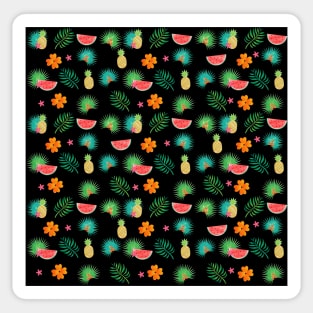 Tropical Fruit, Palms, and flowers Pattern Sticker